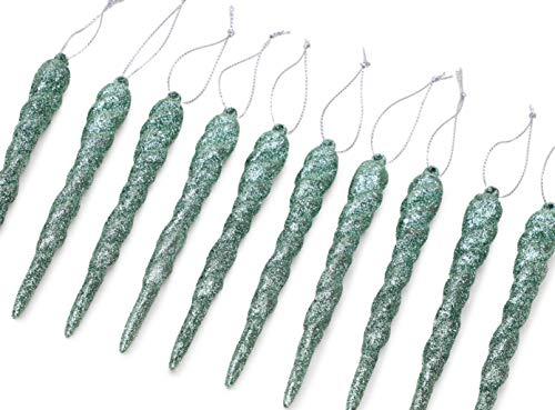 Christmas Concepts® 120mm (4.8") Glitter Icicle Decorations Christmas Tree Trims (MINT GREEN, 20) - Image 3