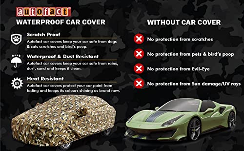 Image of Autofact 100% Waterproof Car Body Cover Compatible with Tata Altroz (2020 to 2022) Including Mirror Pockets (Camouflage Design).