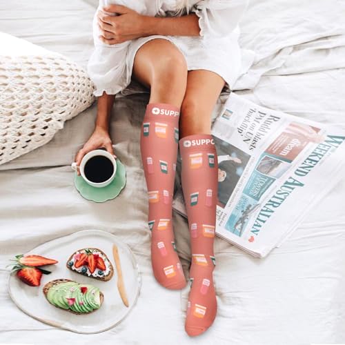 Image of Bluemaple 6 Pack Copper Compression Socks for Women and Men Circulation-Best Support for Medical, Running,Nursing,Athletic