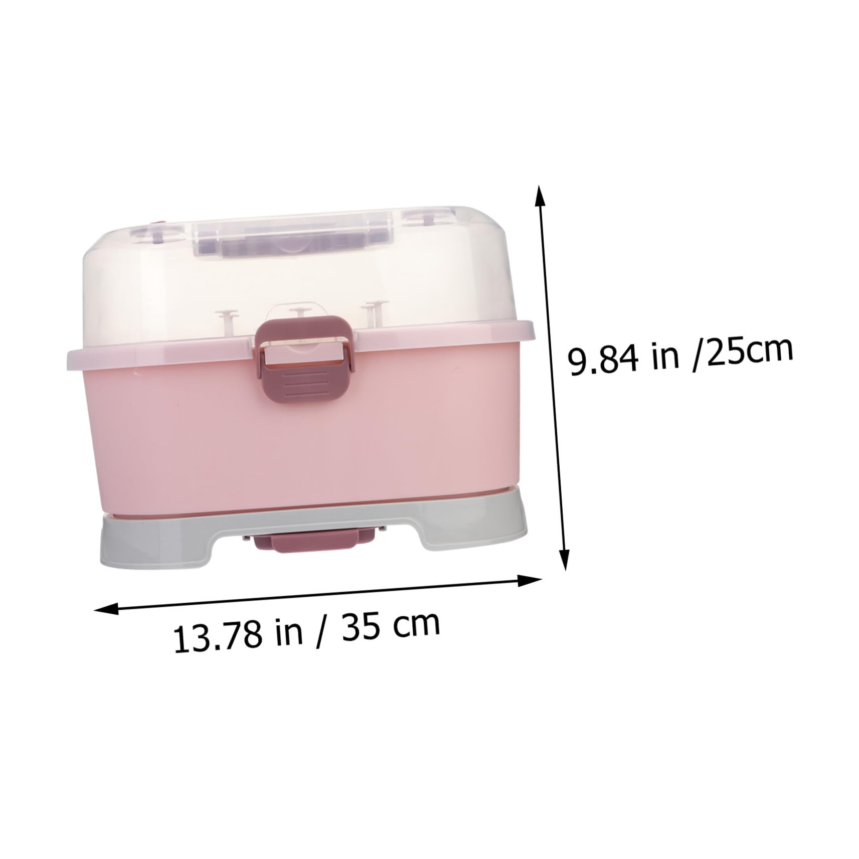 Abaodam Trockengestellbox für Babyflaschen und Stillzubehör Aufbewahrungsbox aus Pp in Rosa mit Abdichtung Ausreichend Stauraum für Schnuller und Spielzeug für Zuhause und Reisen