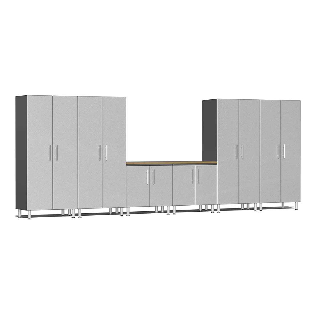 Ulti-MATE UG29072S 7-Piece Cabinet System with Channeled Worktop in Stardust Silver Metallic