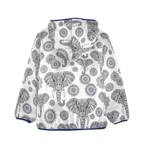 CHIFIGNO Grey Elephant Toddler Zip up Hoodie Fleece Jacket for Fall Winter 3T2