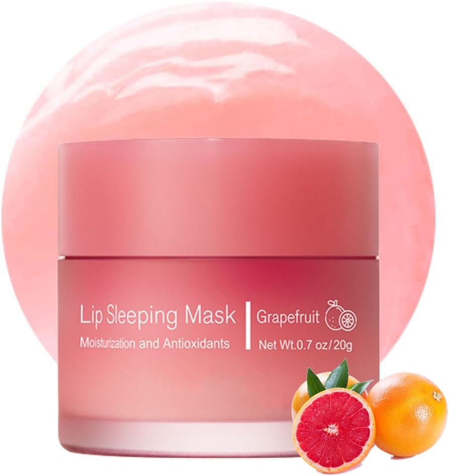 Loske Sleeping lip mask, Nourish & Hydrate Lip Mask With Vitamin C, Antioxidants, Lip Balm, Lip Skin Care, Improve Lip Color, Reduce Lip Lines (Grapefruit)
