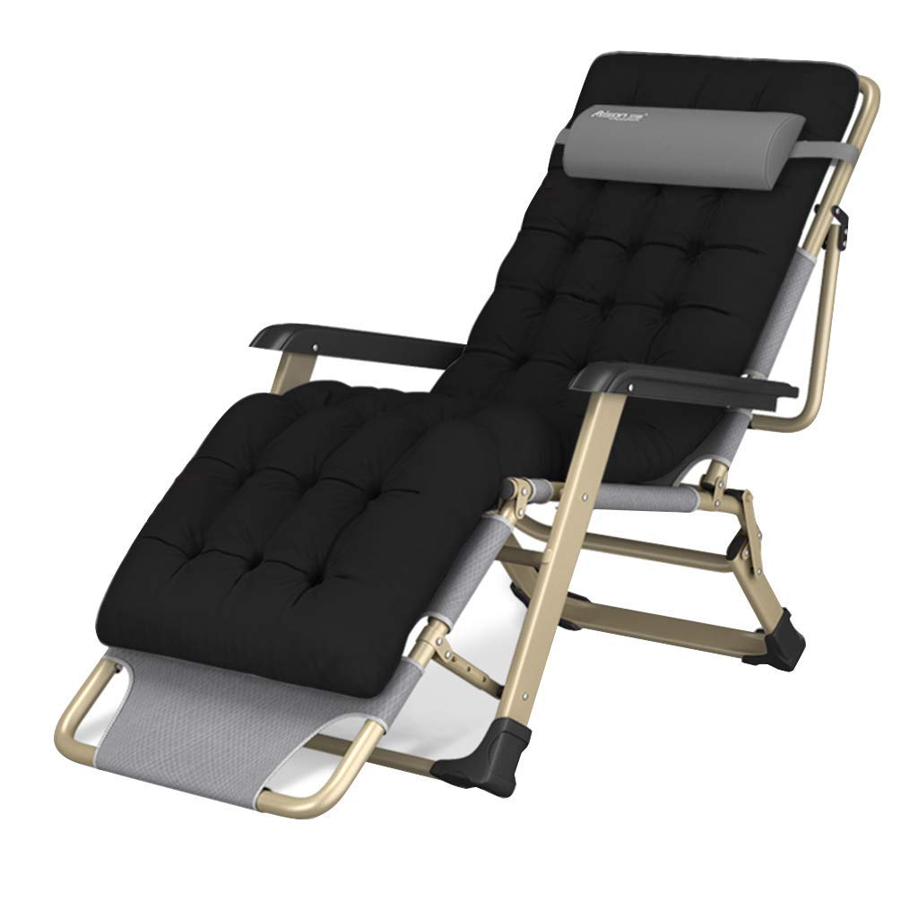 JHUEN Sunlounger Deck Chairs Zero Gravity Chairs Outdoor Recliner Reclining Sunbed Garden Chair Sun Loungers Adjustable and Folding, Black Max.260kg
