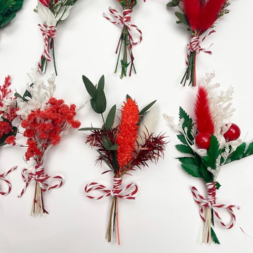 Christmas Dried Flowers for Crafts, 10Pcs Mini Bouquets Boho miniatura 2