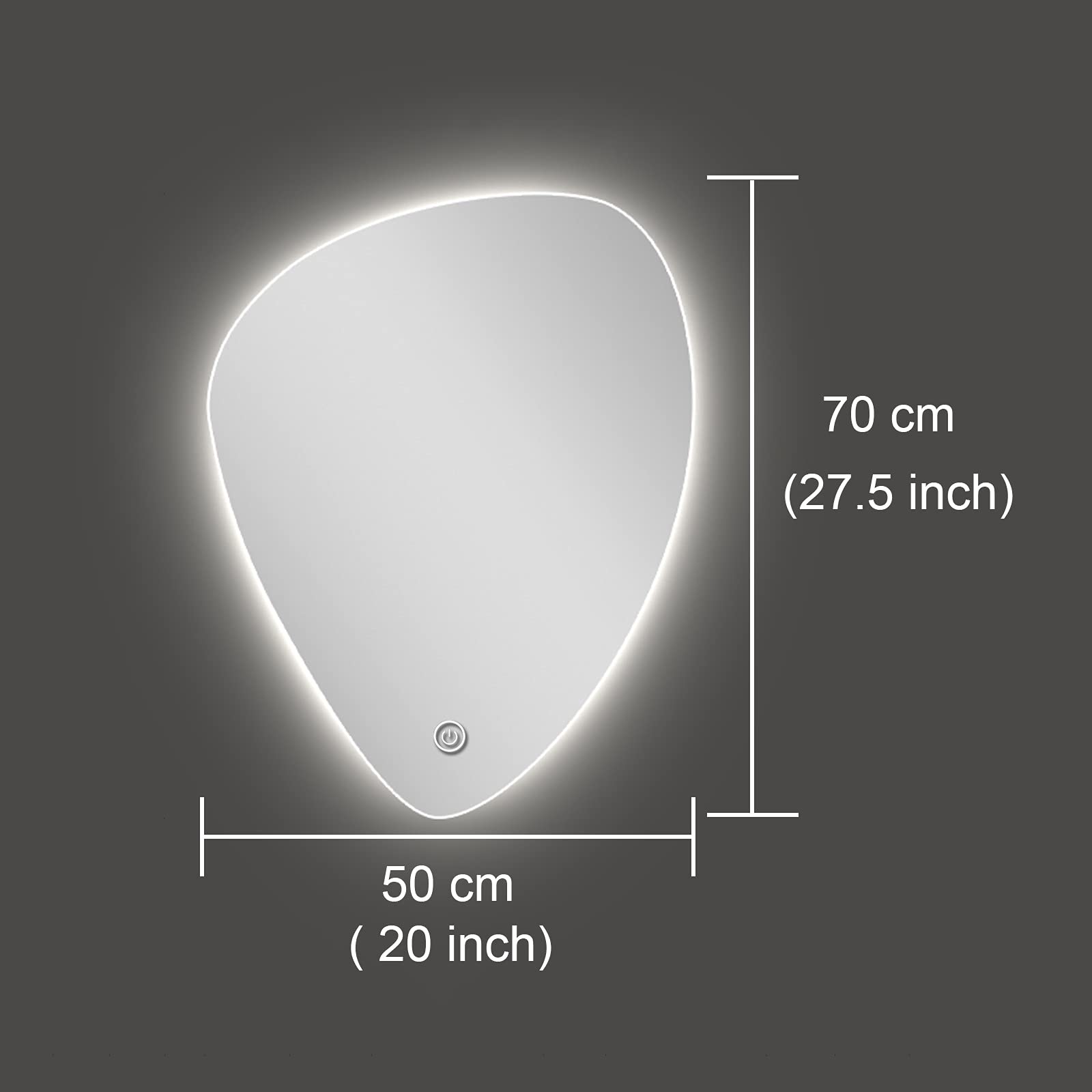 Amazon.co.jp: ミラー、LED照明付き鏡、70/80/90cm バスルームミラー