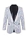 Nawgut Sequin Blazer Sparkle Suit Disco Prom Jacket Party Shiny Tuxedo Banquet Celebration Fashion Sport Coat for Mens Adult-X-Large Sliver