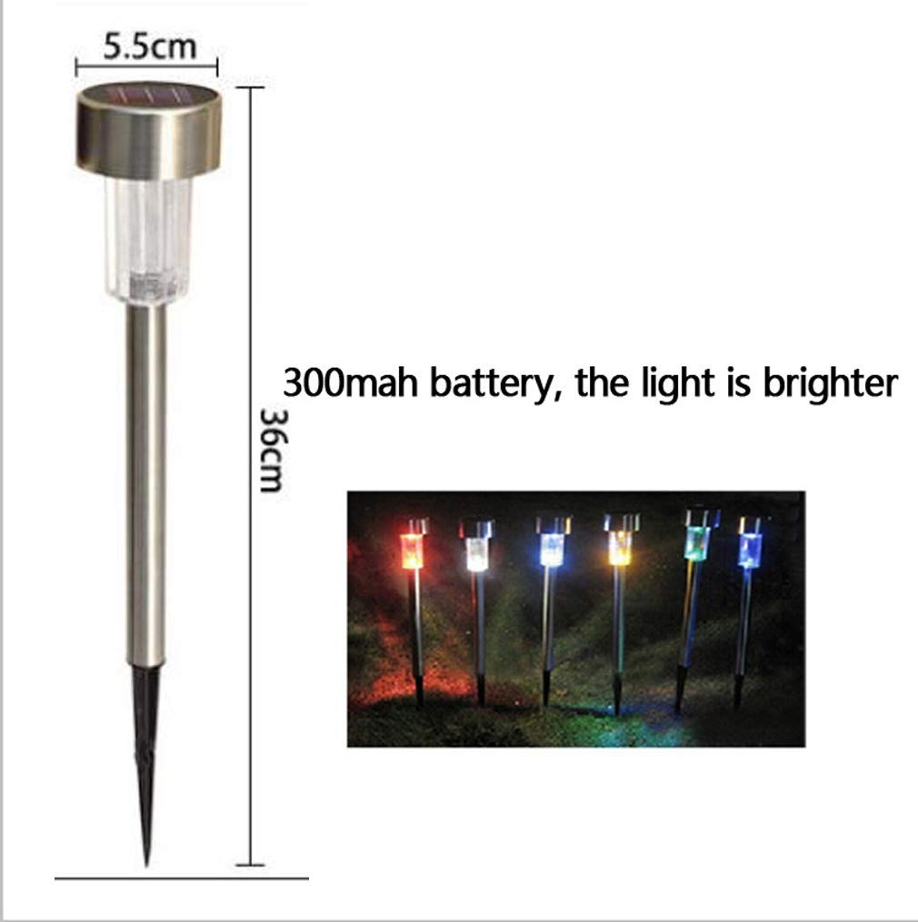 Lot de 12 lampes solaires encastrées en acier inoxydable pour jardin, pelouse, paysage, lumière colorée