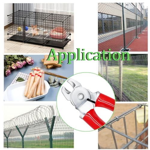 Image of 500 PCS Hog Rings with Bent Hog Ring Pliers Kit 1 inch 3 /4 inch 1 /2 inch 3 /8 inchGalvanized Hog Rings for Animal Pet Cages、Ropes、Bagging、DIY Craft、Furniture