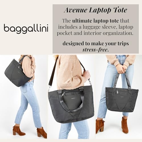 Image of Baggallini Avenue Tote - 12x18 Laptop Tote Bag for Women - Lightweight Work Travel Carry On Bag