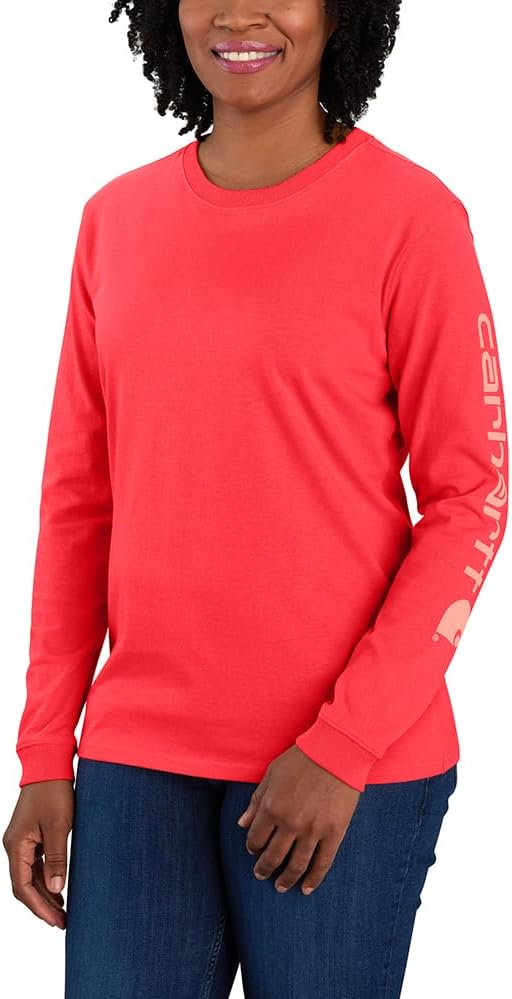 Carhartt Women's Loose Fit Heavyweight Long-Sleeve Logo Sleeve Graphic T-Shirt