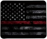 Retro Style The Thin Red Line USA Flag Mouse Pad by VIVIPOW (TM) (Thin Red Line)