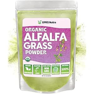 XPRS Nutra Organic Alfalfa Powder – Premium Vegan Alfalfa Supplement Rich in Calcium, Antioxidants, Vitamins – Farmer…