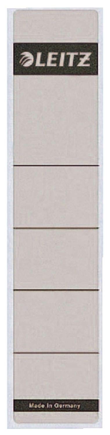LEITZ® Rückenschild, selbstklebend, Papier, schmal/kurz, 39 x 192 mm, grau (100 Stück), Sie erhalten 1 Packung á 100 Stück