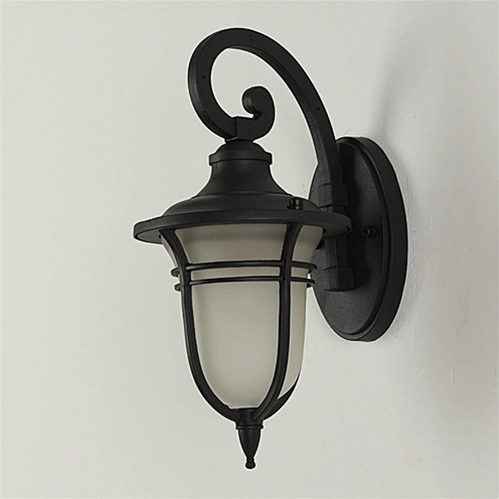 Lampa Ogrodowa,Lampy Wodoodporna Lampa Ścienna Zewnętrzna Odlewana Ciśnieniowo Aluminiowa Kinkiet Szklany Klosz Lampa Alejka Balkon Patio Lampa Zewnętrzna Oprawa Ogrodowa(H45CM)
