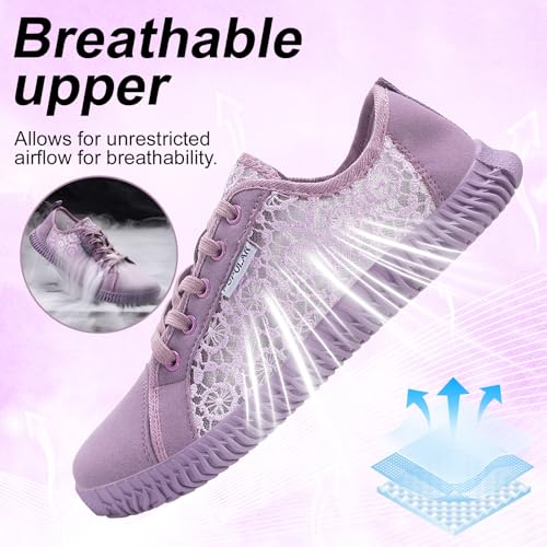 Women's Wide Toe Box Shoes Zero Drop Non Slip Extra Wide Width Fashion Sneakers Ultra Light Breathable Walking Shoes Casual Sneakers for Travel Work Trainers4