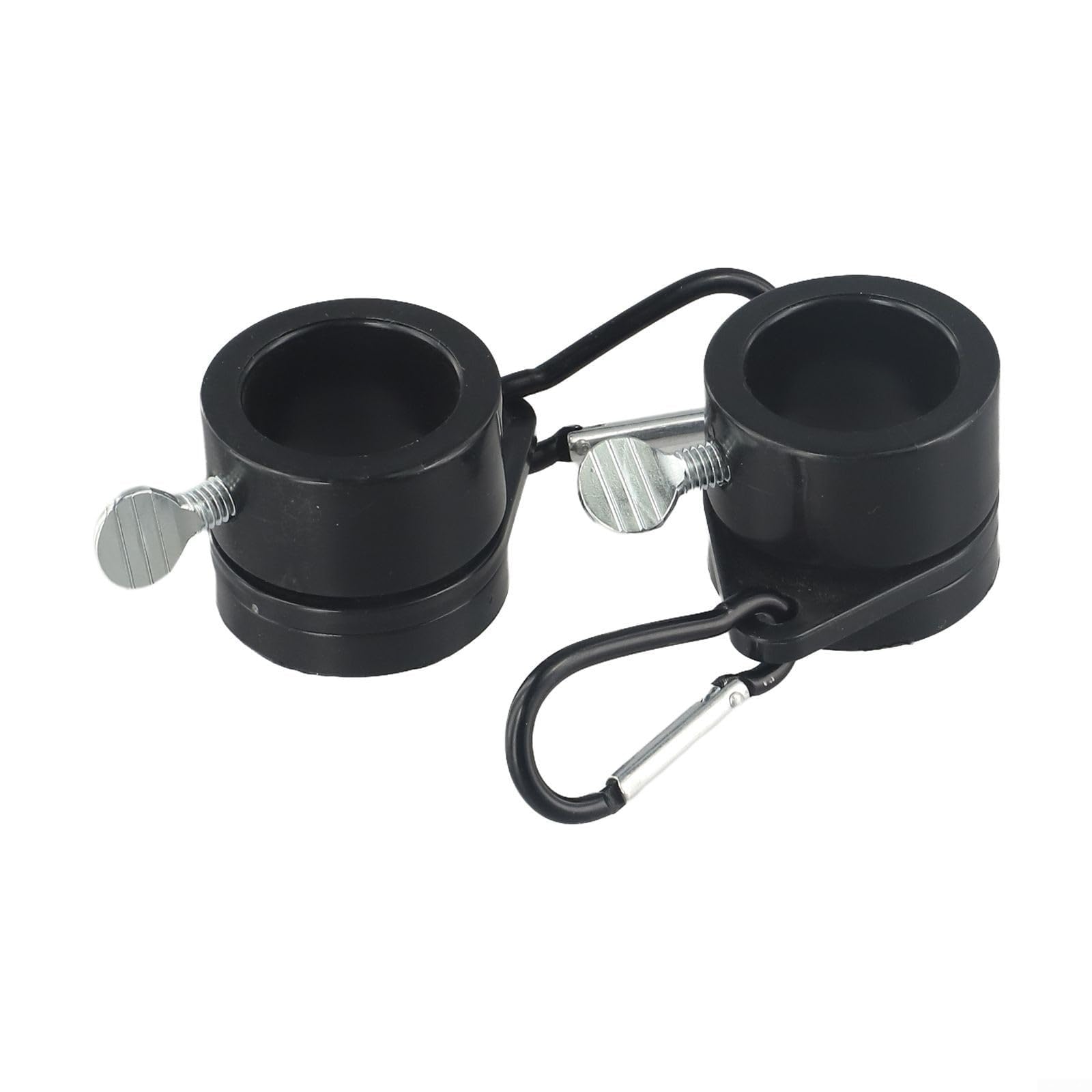 MKTOLHUS 1 Flag Pole Rings, 2 Pcs Anti Wrap Flag Pole Clips Swivels, Anti-Wrap Grommet Clips with 360 Degree Swivel, PVC Plastic Mounting Hardware for Garden Home Office(Black.)