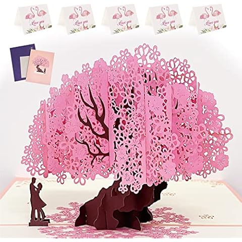 3D Cherry Blossom Greeting Card with Envelope Cover