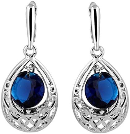 YAZILIND Orecchini Pendenti A Goccia Quadrati In Zirconia Cubica - Placcati Platino - Eleganti Per Donne