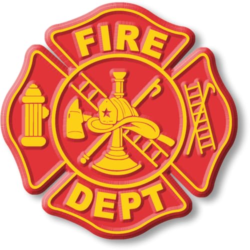 Imán Fireman’s Cross (Maltese Cross) estilo vintage de goma miniatura 1