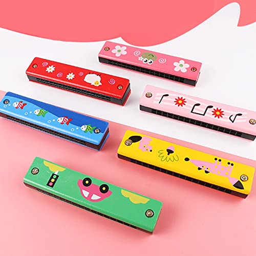 Lblx Interessante Dubbele Rij 16 Gat Houten Geschilderde Harmonica Creatieve Verlichting Kinderen Muziekinstrument… - Image 7