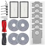 Zubehör für Roborock Saros 10R,Saros 20,Qrevo CurvX,Qrevo Curv 2 Pro/ProX Staubsauger,1 Hauptbürsten,2 HEPA-Filter,6 Staubbeutel,4 Wischtücher,4 Seitenbürsten,1 Bürste,1 Schraubendreher Ersatzteilset