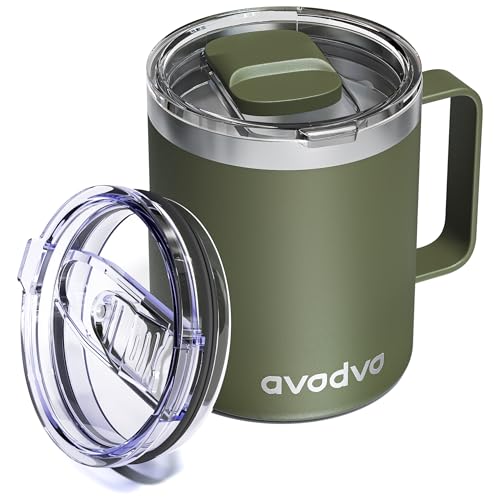 avodvo 12oz Insulated Coffee Mug with Lid –...