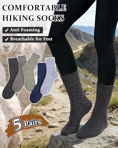 Image of Loritta Wool Socks for Women, Winter Warm Hiking Boot Socks Gifts