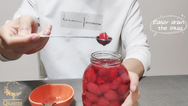 Cucchiaio per olive in acciaio inossidabile con foro di scarico Cucchiaio scanalato Cucchiaio da cucina Barattolo Strumenti da portata per Olive Sottaceti Cipolla Cherry Jar