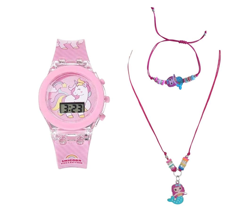ANNACREATIONS Stylish Mermaid Thread Pendant Necklace, Bracelet and Unicorn Watch for Kids and Girls (B0BSQY131X) Amazon Price History, Amazon Price Tracker