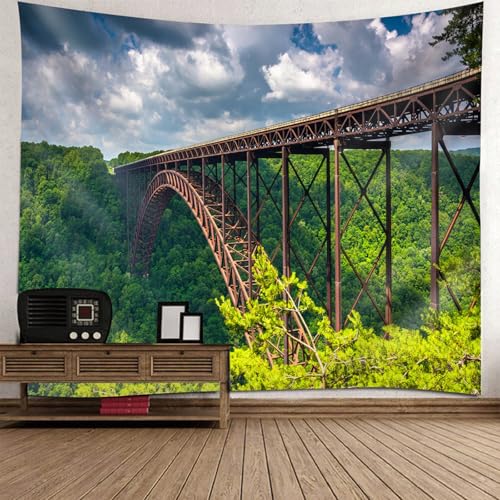 Tenture murale paysage forêt : décoration murale de chambre en tapisserie petite 130x150cm