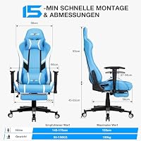 Douxlife Gaming Stuhl Ergonomischer Bürostuhl mit 7 Punkt Massage – Ansicht 2