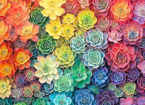 Lucky Puzzles | Rompecabezas para adultos | Rainbow Roots and Shoots | Rompecabezas artístico vibrante de jardín | Rompecabezas de flores para adultos | Piezas con corte aleatorio | Piezas de 2 mm de grosor | Acabado satinado | Edades 14+ miniatura 1