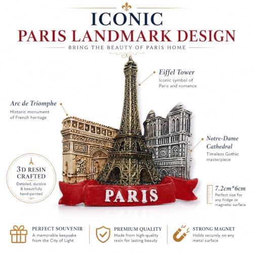Imán para refrigerador Torre Eiffel París Francia 3D miniatura 2