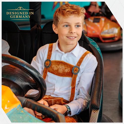 Image of BAVARIA TRACHTEN Child Lederhosen - Authentic Genuine Leather Lederhosen for Kids Age 3-14 (Boys & Girls) - Oktoberfest