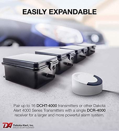 Image of Dakota Alert Driveway Alarm System - DCRH-4000 with One Mile Wireless Range- DCR-4000 Receiver & DCHT-4000 Transmitter Box with 25' Rubber Hose, Drive Thru Sensor & Signal