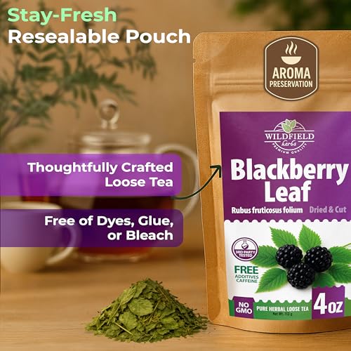 Image of 4 oz. Blackberry Leaf Herbal Tea (Rubus fruticosus) - 113g Dried Blackberry Leaf Tea Hojas de Zarzamora