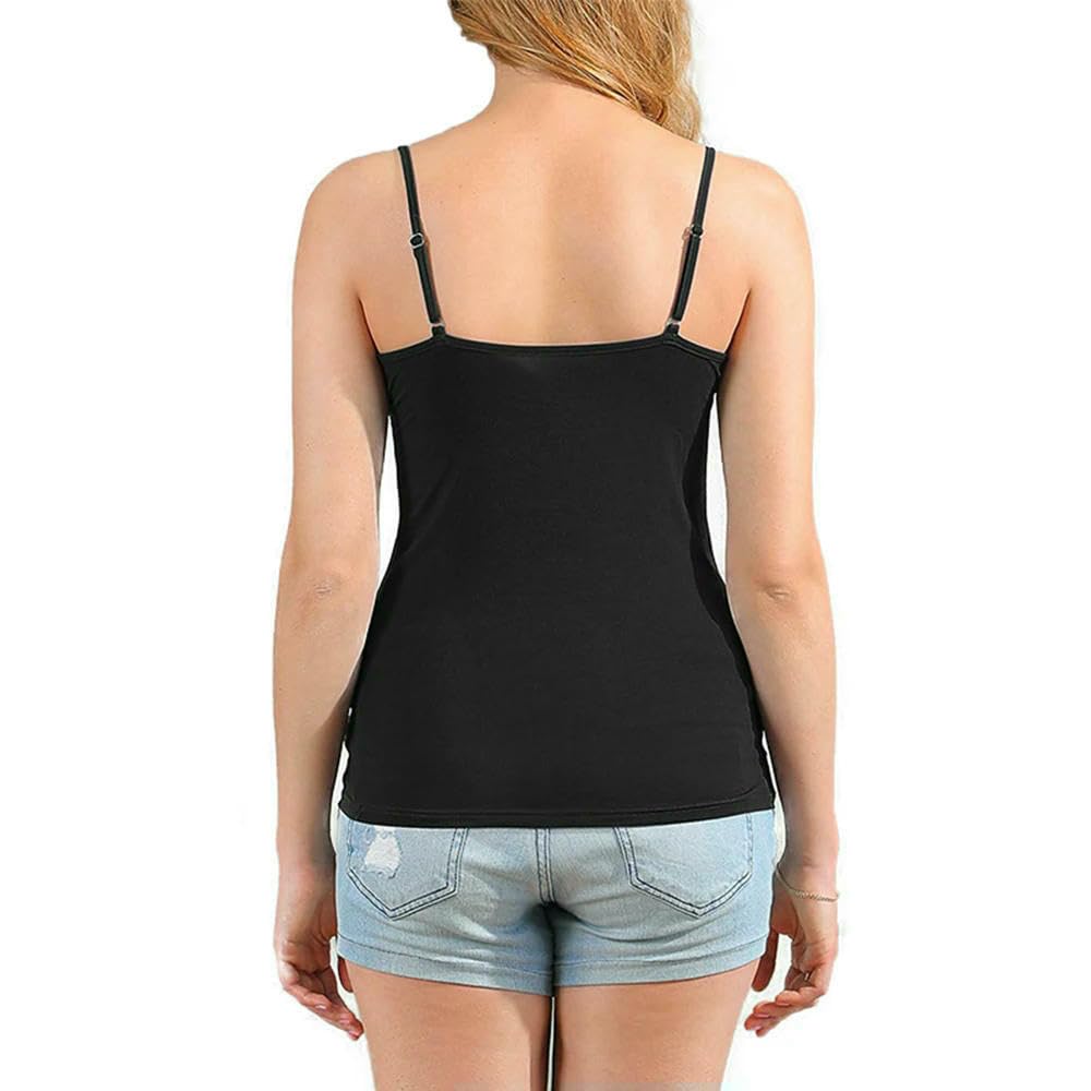 JCVBN - Canottiera da donna in cotone con reggiseno a mensola, spalline regolabili, confezione da 2/3 canottiere