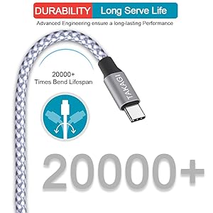 USB C to USB C Cable,Type C Charger Fast Charging Cable 60W 3ft 3Pack Nylon Braided Data Sync USB C Cable for iPhone 17 16 15 Pro Max,Plus/iPad Mini 6,Pro 12.9/MacBook Pro/Air 4/5/Galaxy S25/S24/S23