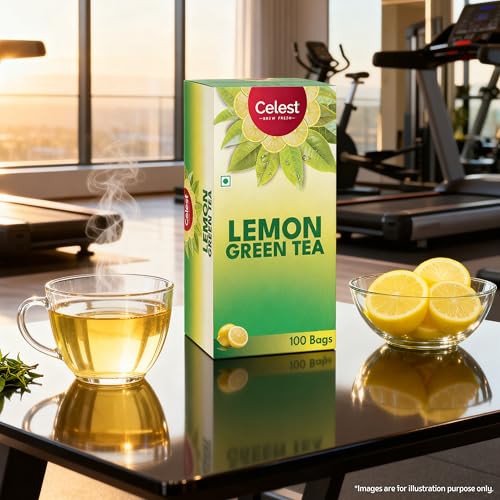 Image of Celest Lemon Green Tea for Weight Loss - 100 Teabags | Green Tea