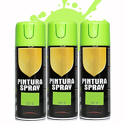 BESCH Pintura Spray 400ml para Metal/Madera/Plástico (Verde Lima, 400 ml (Paquete de 3)