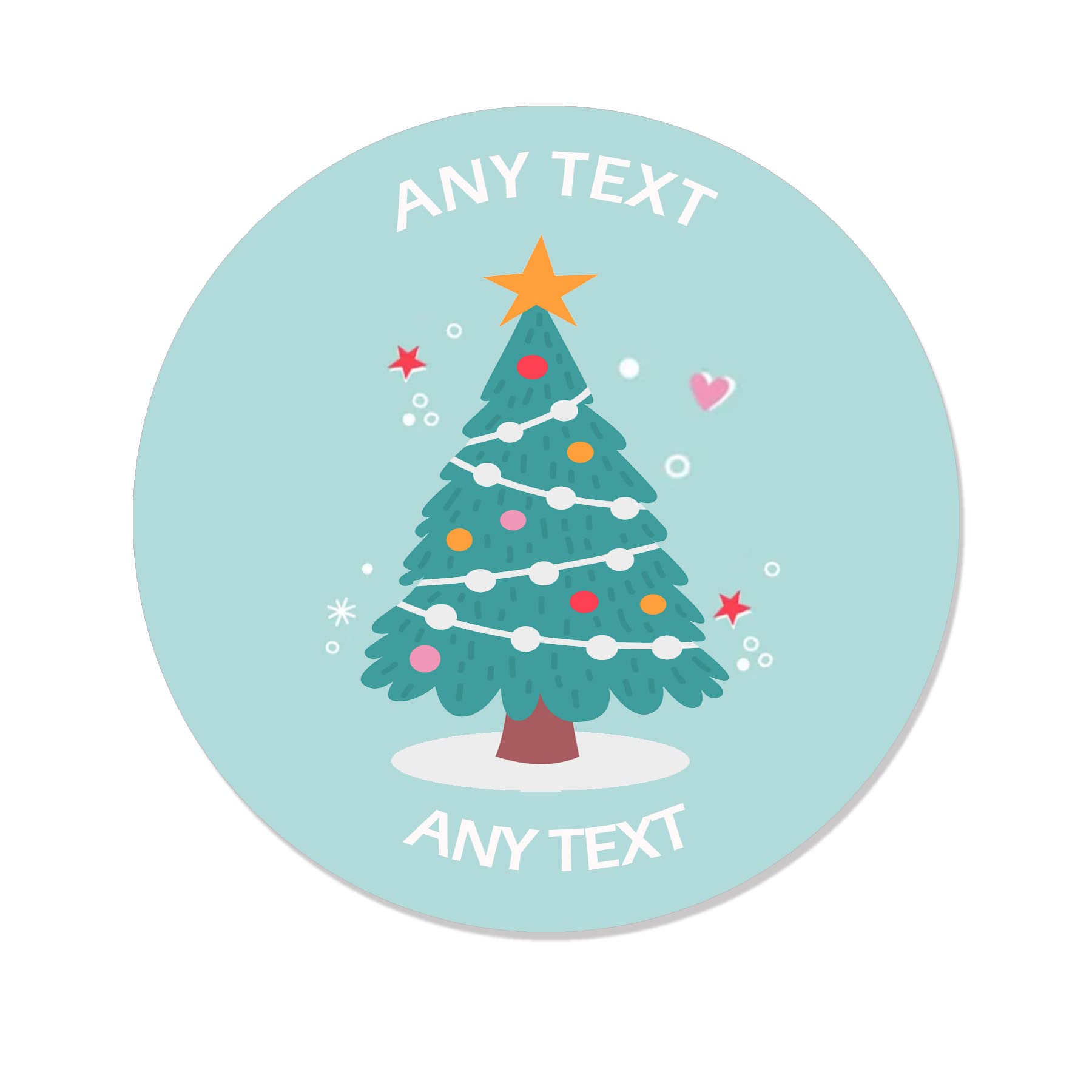 Treasured Forever Green, Red 35 Personalised Christmas Stickers Festive Gift Tag Labels Present Delivery Seasonal Greetings Stocking - Tree Sticker (Tree)