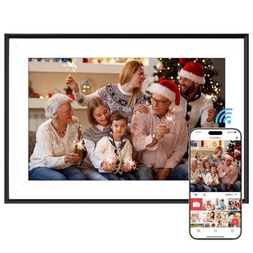 Vicloon Marco de Fotos Digital WiFi de 10.1 Pulgadas, Marco de Fotos Electrónico con Memoria de 32 GB, Pantalla táctil IPS HD de 1280×800, Comparte Fotos Vídeos al a Través de la Aplicación Frameo