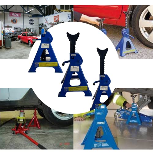 Caballetes mecánicos para elevar automoviles, Ideal para talleres de Coches y Trabajos domésticos, Carga máxima 3 Toneladas (3x2= 6toneladas), 3 Posiciones 26cm - 43,5 cm.