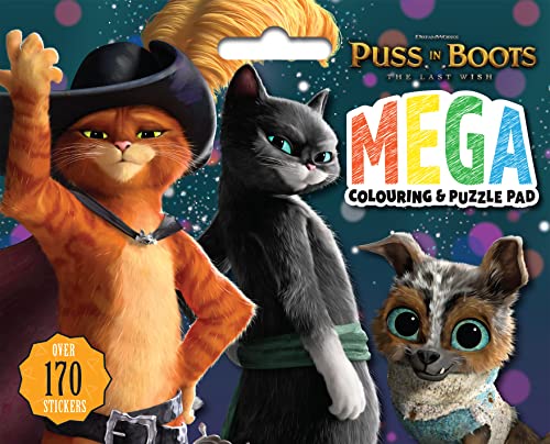 Puss in Boots the Last Wish: Mega Colouring & Puzzle Pad (Dreamworks)