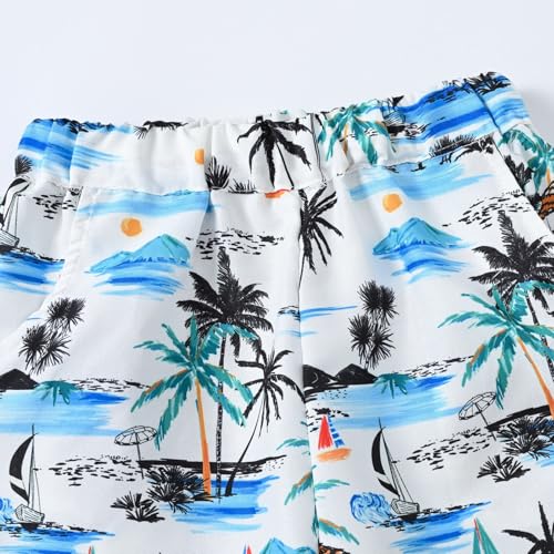 Moonker Toddler Kids Boys Summer Beach Shorts Pattern Printed Trendy Baggy Soft Sweatpants Comfy 2t Boys Short4