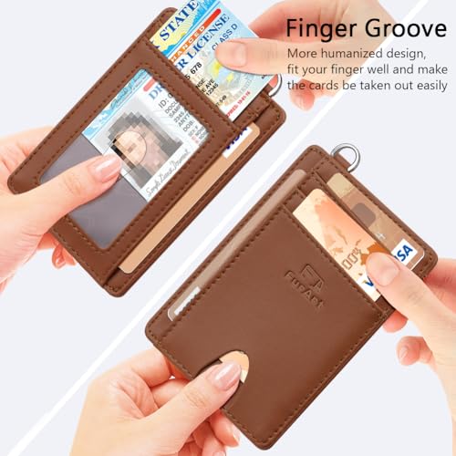 Image of FurArt Slim Minimalist Wallet RFID Credit Card Holder for Men | slim minimalist compact rfid id window thin