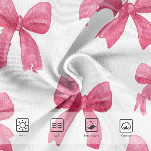 Wusikd Pink Bows Ribbons Girls' Underwear Cotton Watercolor Girls Briefs Soft Toddler Underwear 2T3