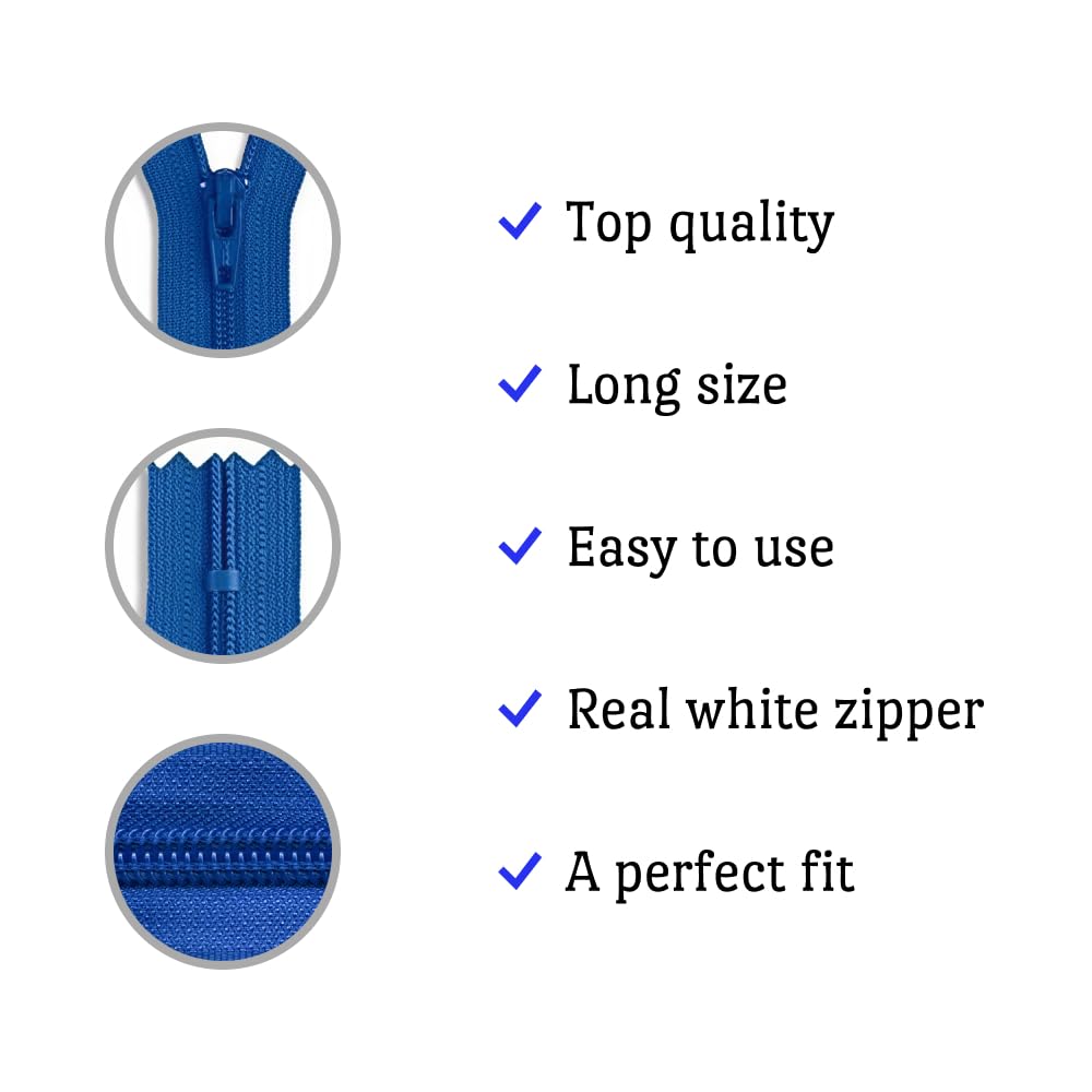 Amazon.com: Nylon Coil Royal Blue Zipper 22 inch Zip 22