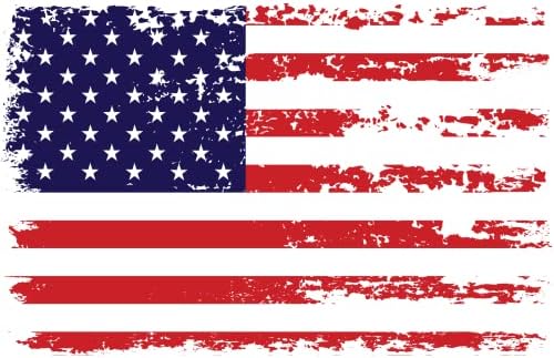 Stickios American Flag Decal - Tattered American Flag Sticker for Cars, Trucks & Windows - Patriotic Flag Decal Made in The USA (Distressed Vinyl Bumper Sticker 5.7x3.6 inches) - SSB